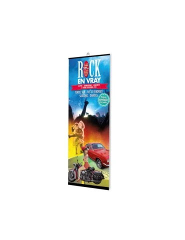 KAKEMONO LONG 250X700 - RECTO VERSO SUR 200g SATIMAT - 1 ATTACHE
