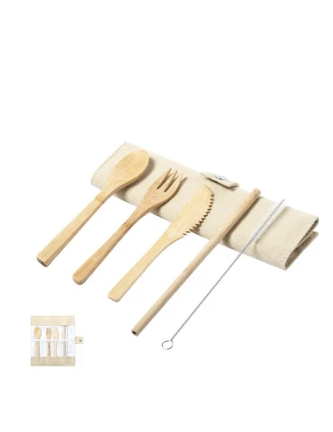 Set Écologique de Couverts en Bambou Personnalisé - Corpax