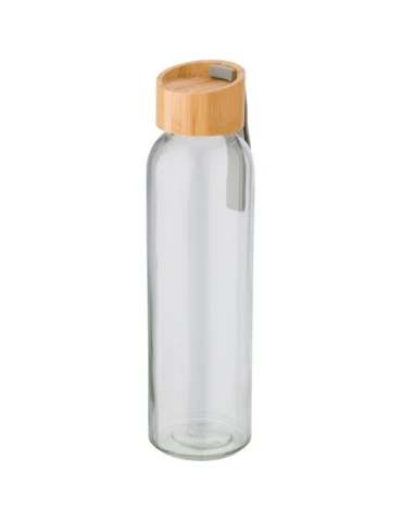 Bouteille écologique en verre de 500 ml avec bouchon en bambou personnalisée - Marc