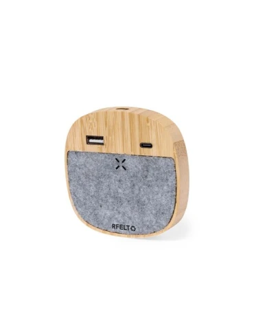 Chargeur Sans Fil Écologique en Bambou Personnalisé - Emerson