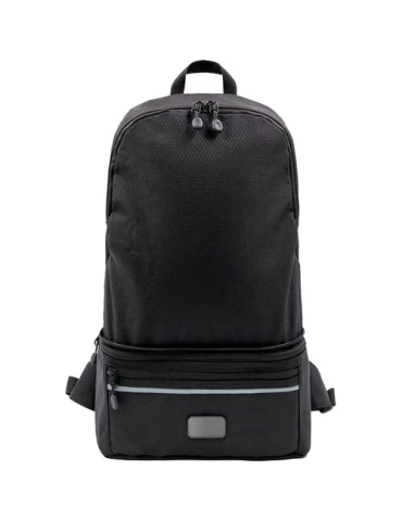 Sac convertible publicitaire Combo Brandcharger, 3 en 1 avec utilisation bureau et transport. Horloge de bureau écologique en ba