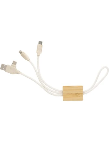 Câble de charge écologique en bambou personnalisé Keegan