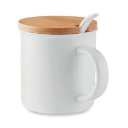 Mug Porcelaine KENYA avec Cuillère et Couvercle