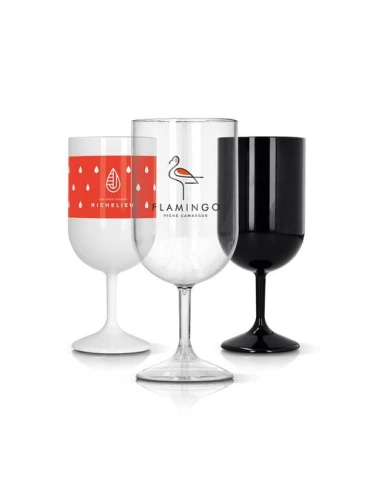 VERRE A PIED EN PLASTIQUE REUTILISABLE TRITAN 18 cl RAS BORD